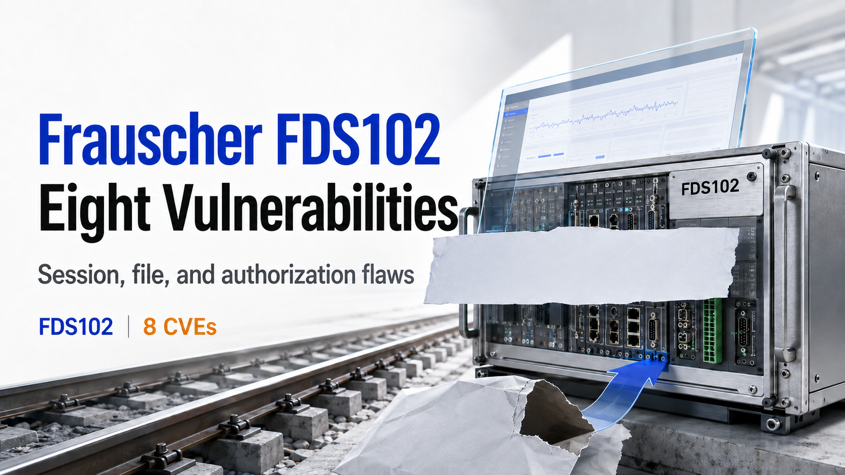Cover for eight Frauscher FDS102 vulnerabilities