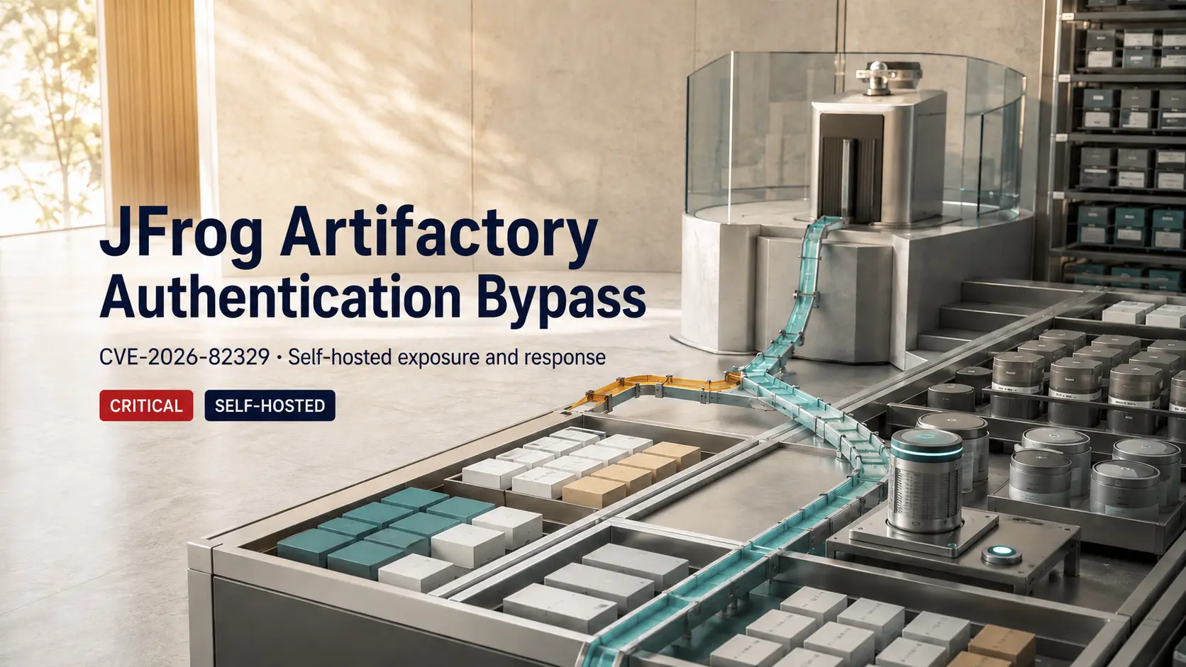 Cover illustrating the JFrog Artifactory authentication bypass and administrative trust boundary