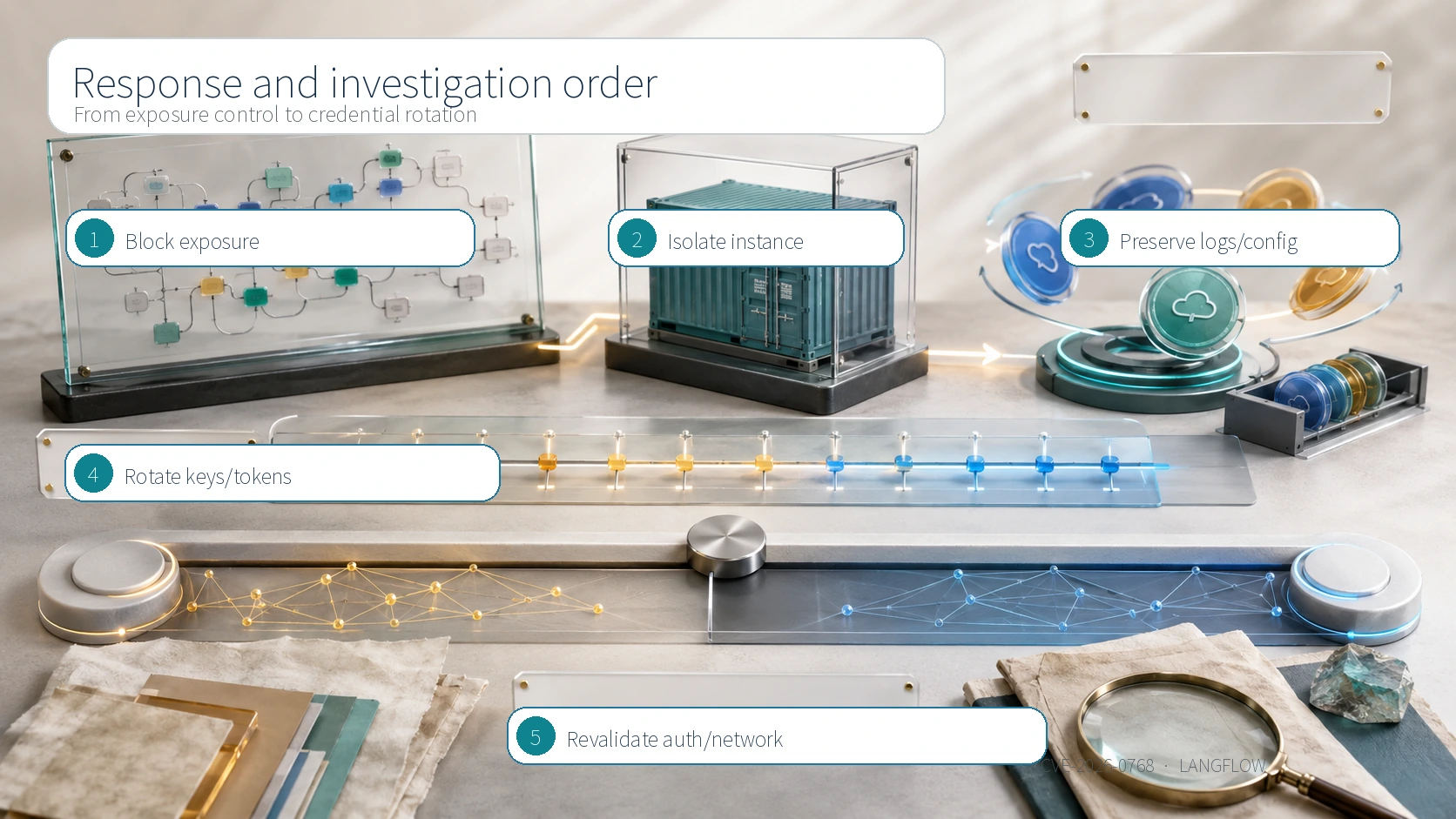Langflow response order from exposure control to authentication and network revalidation