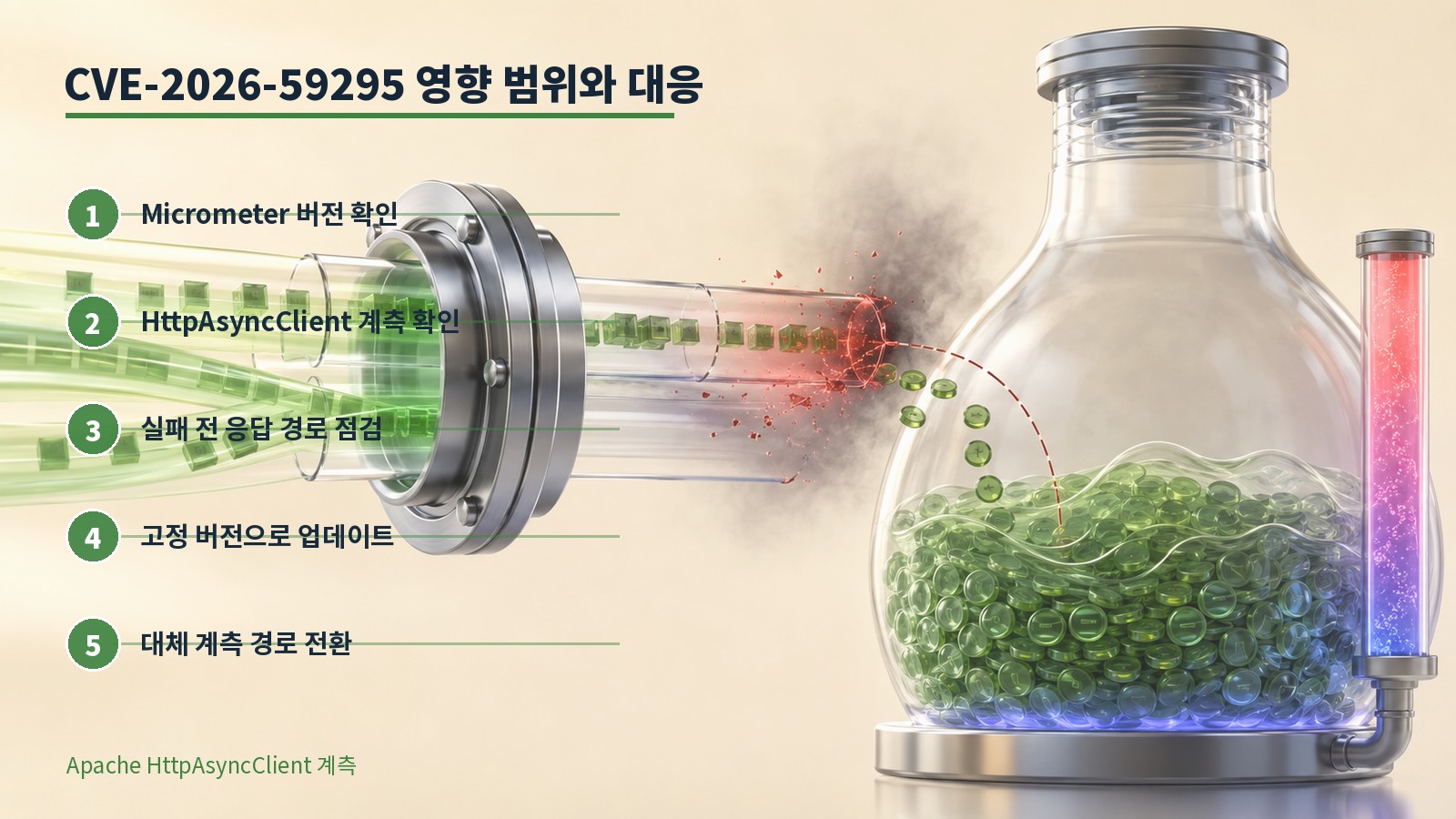 Micrometer HttpAsyncClient 계측에서 응답 전 실패와 추적 상태 누적, 업데이트 순서를 정리한 한국어 인포그래픽