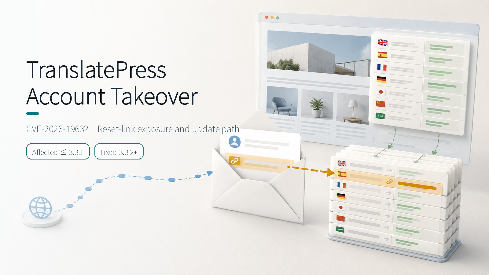 TranslatePress account takeover vulnerability CVE-2026-19632 affected and fixed versions
