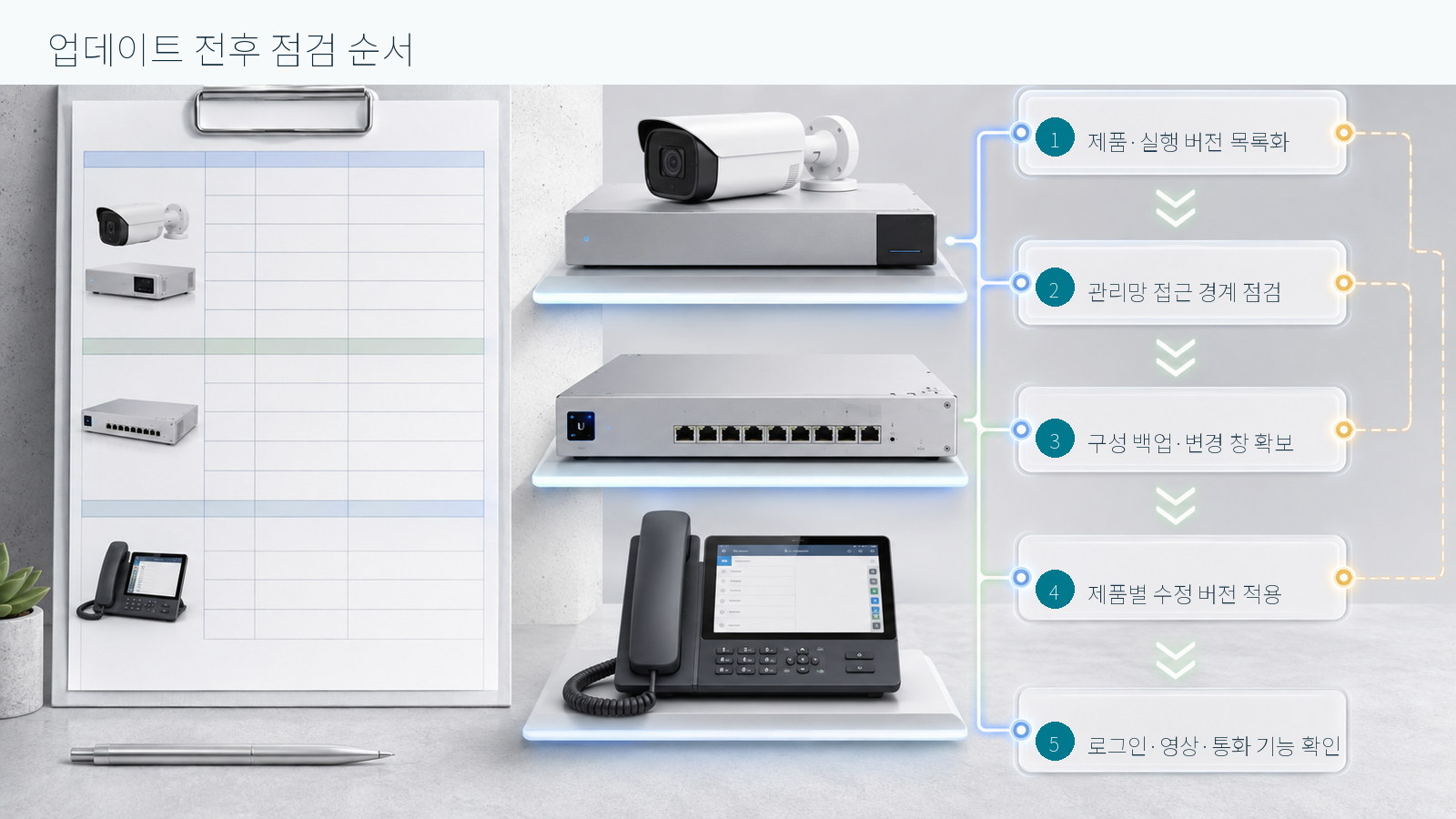 UniFi 제품 업데이트 전후 5단계 점검 순서