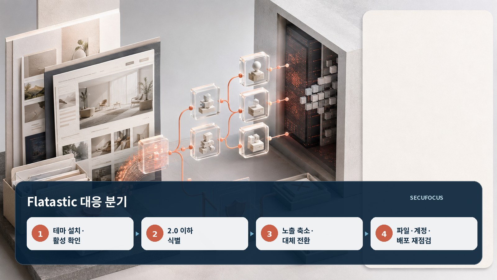 Flatastic 설치·활성 여부부터 노출 축소와 파일·계정·배포 재점검까지 4단계 대응 분기