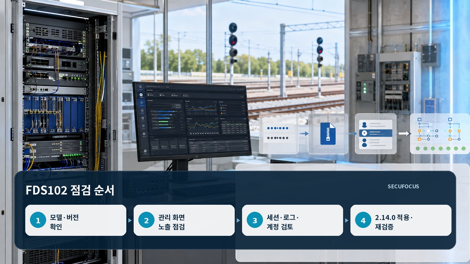 FDS102 모델·버전 확인부터 2.14.0 적용 후 재검증까지 4단계 점검 순서