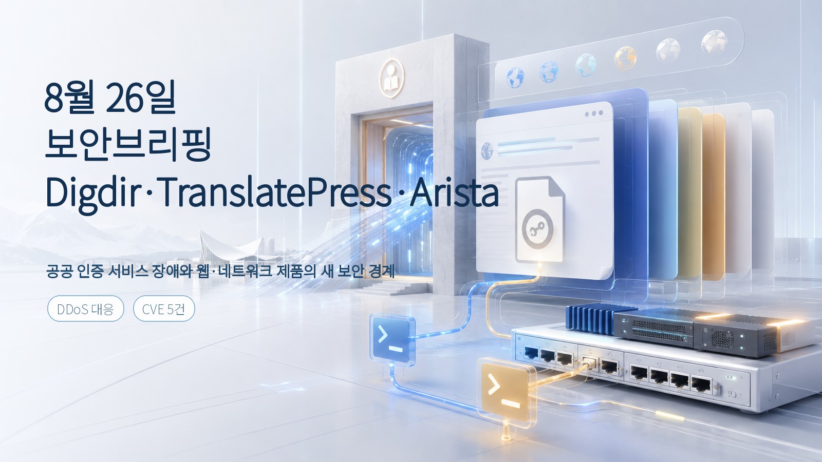 노르웨이 공공서비스 DDoS, TranslatePress 계정 탈취 취약점, Arista OpenSSH 취약점을 다룬 8월 26일 보안브리핑