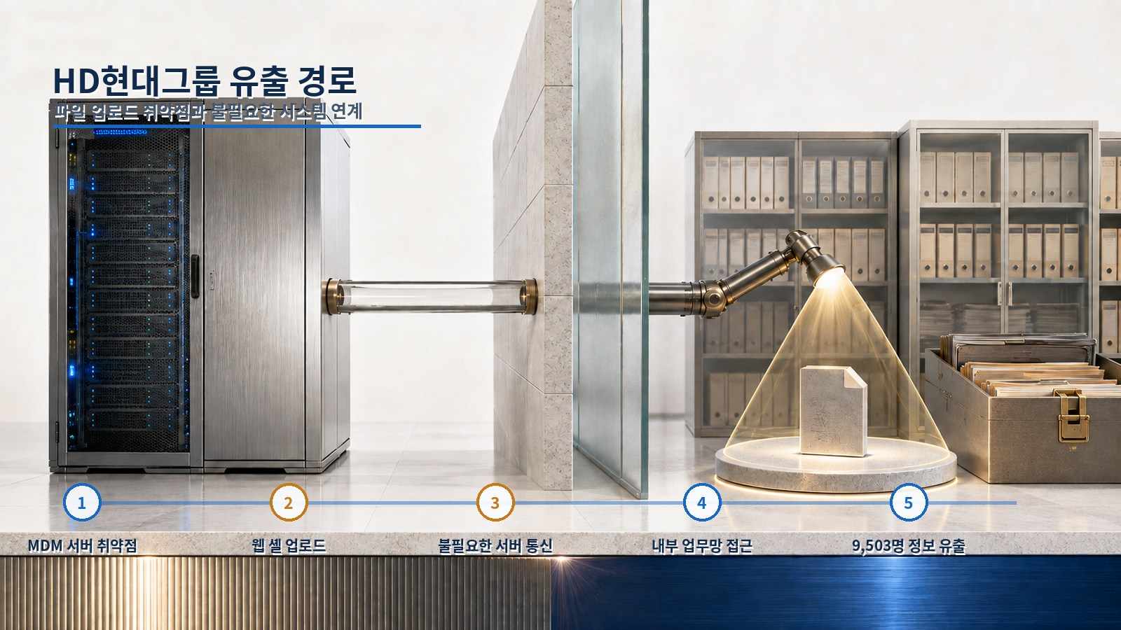 HD현대그룹 침해의 MDM 서버 취약점부터 9,503명 정보 유출까지 5단계