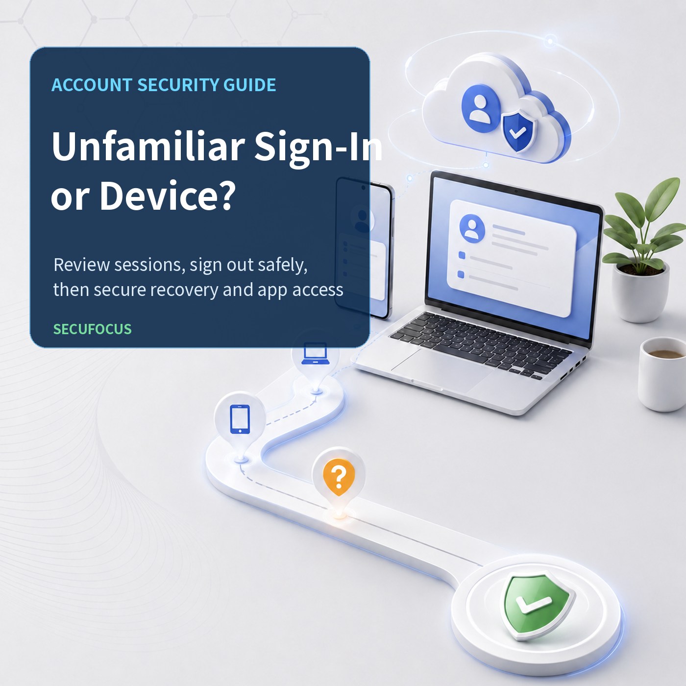 English cover showing how to respond to an unfamiliar Google Account sign-in or device