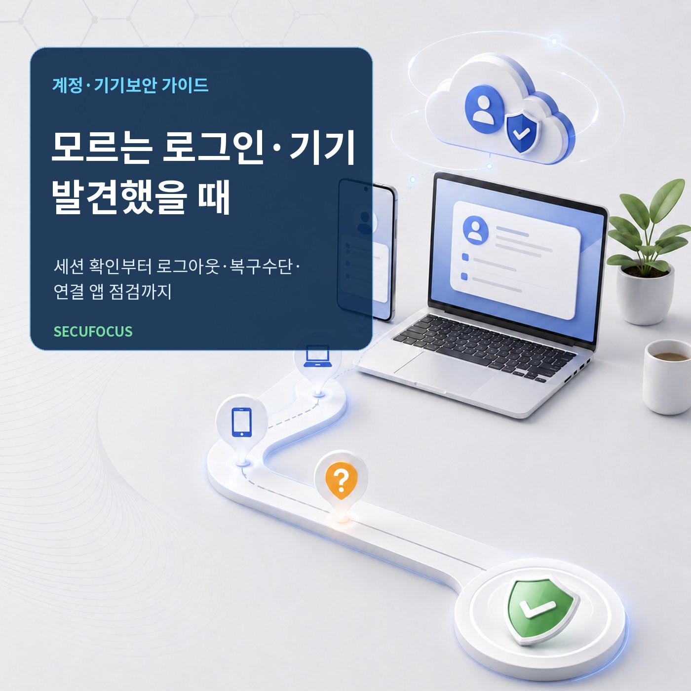 Google 계정의 모르는 로그인과 기기를 확인하는 한국어 대표 이미지