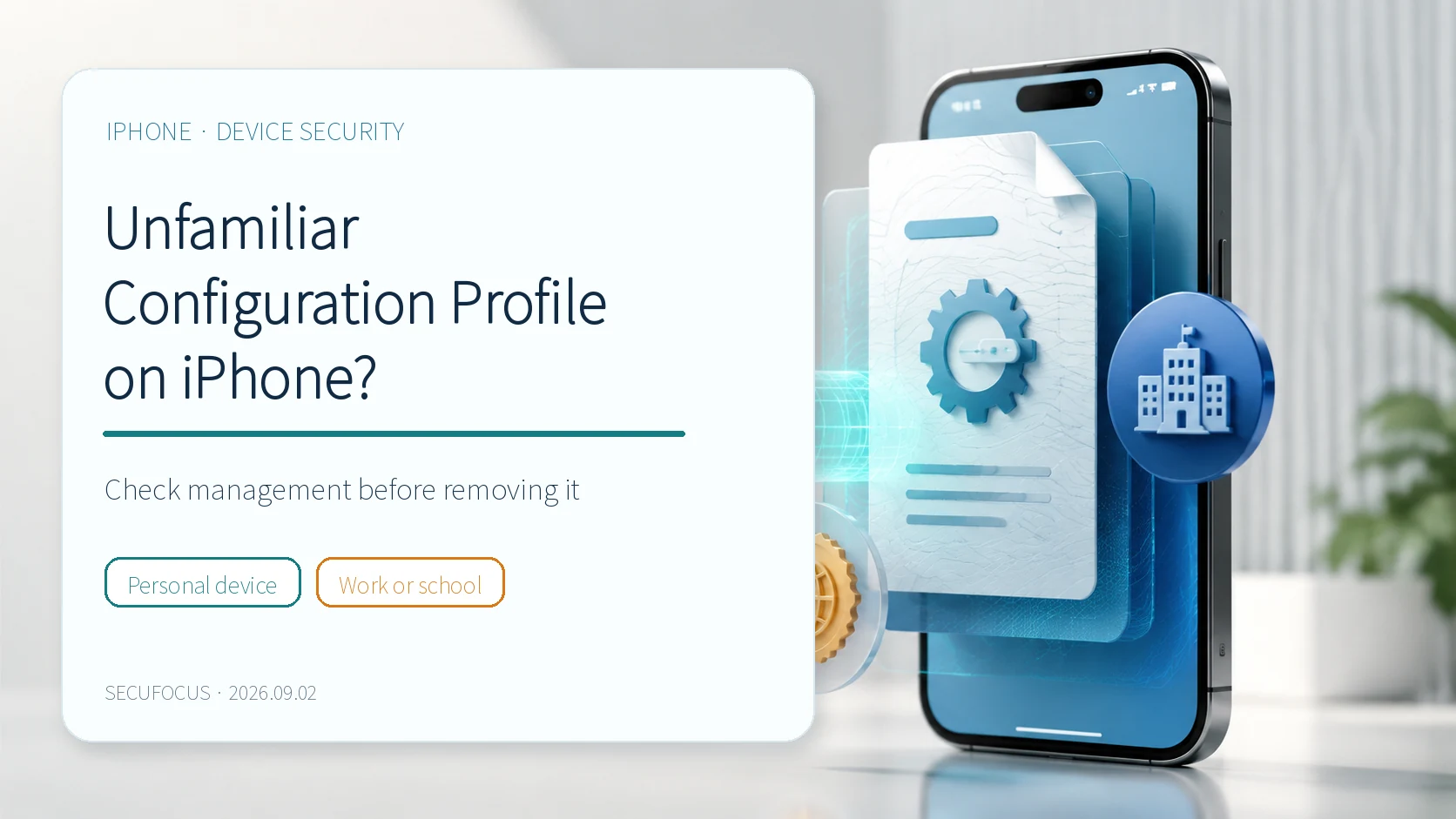 Cover for checking an unfamiliar iPhone configuration profile