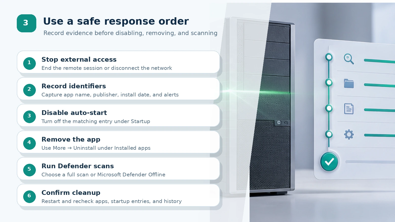 Six-step response from stopping external access to Defender scans and restart checks