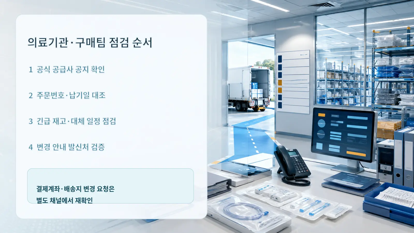 공식 공급사 공지, 주문번호와 납기일, 긴급 재고, 변경 안내 발신처를 확인하는 점검 순서