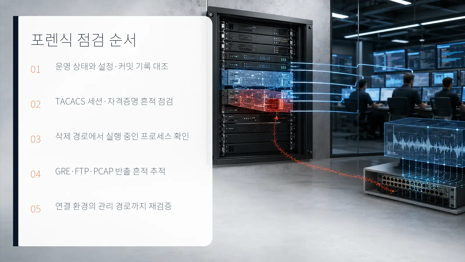 라우터·TACACS·Linux 관리 호스트를 대상으로 한 Fire Ant 포렌식 점검 순서