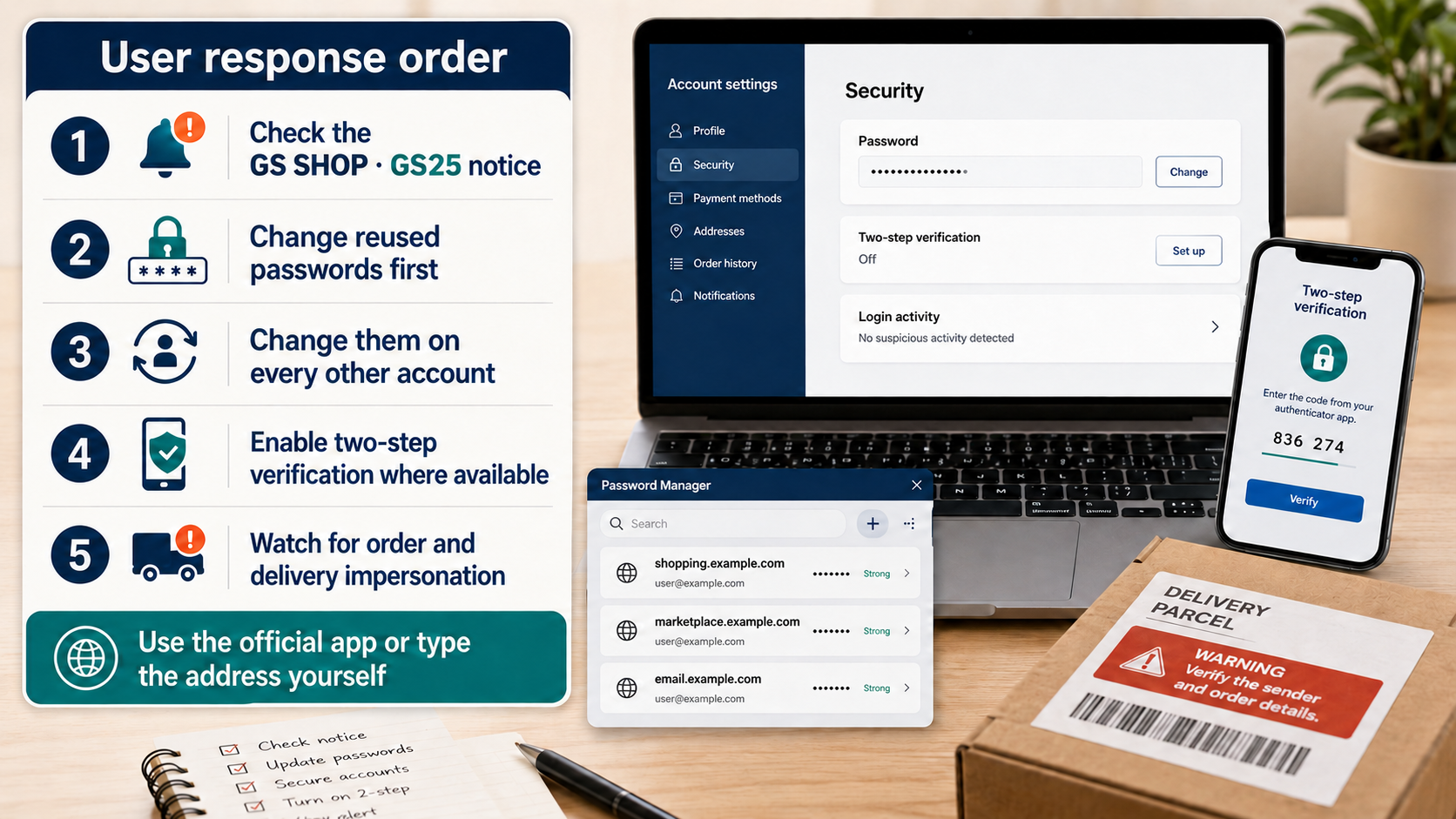 Prioritized password and impersonation checks for GS SHOP and GS25 users