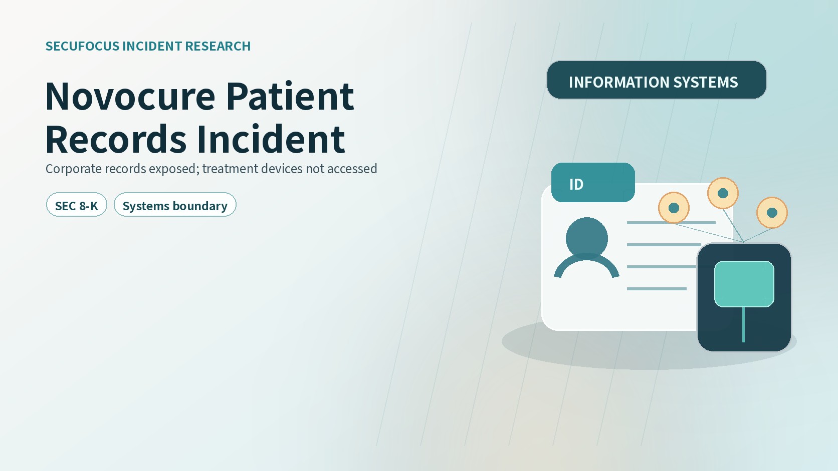 English cover illustrating the Novocure patient records cyber incident