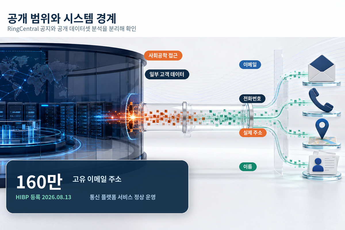 Diagram showing the disclosed RingCentral data scope and the boundary of its communications platform