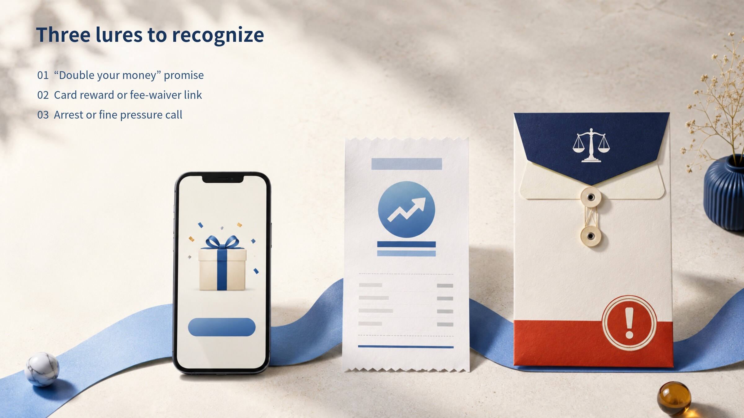 Comparison of three lures: money doubling, card-benefit texts, and jury-duty payment threats