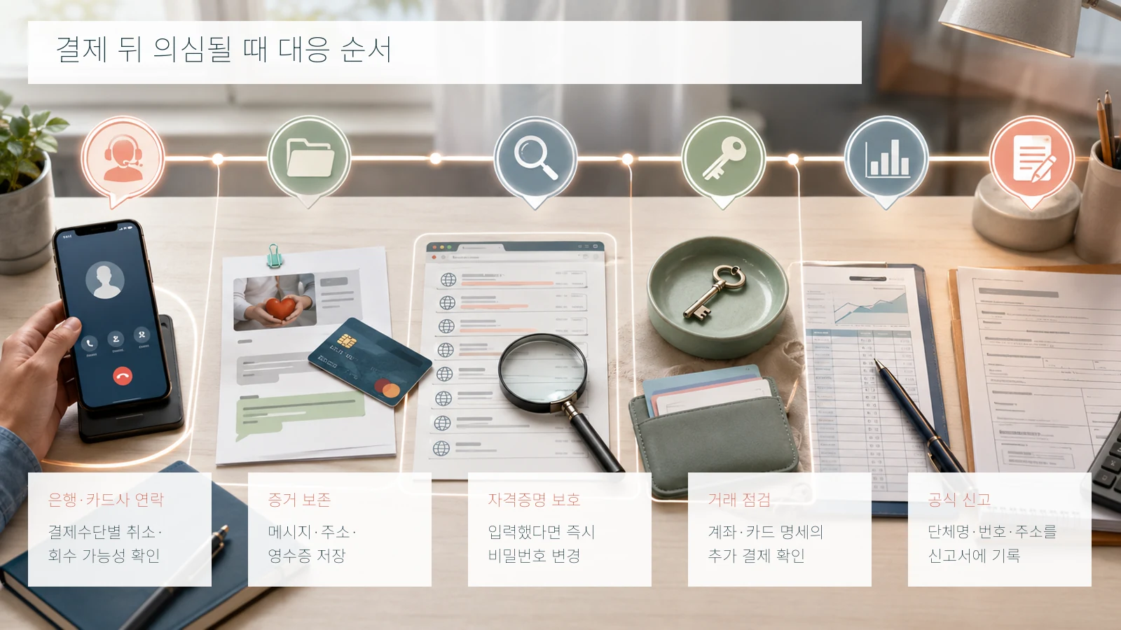 의심스러운 기부 결제 뒤 대응하는 5단계